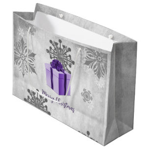 Lila Weihnachtsgeschenk Große Geschenktüte