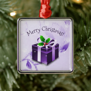 Lila Weihnachtsgeschenk Keramik Ornament Aus Metall