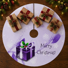 Lila Weihnachtsgeschenk Treppenhaus Fleece Weihnachtsbaumdecke