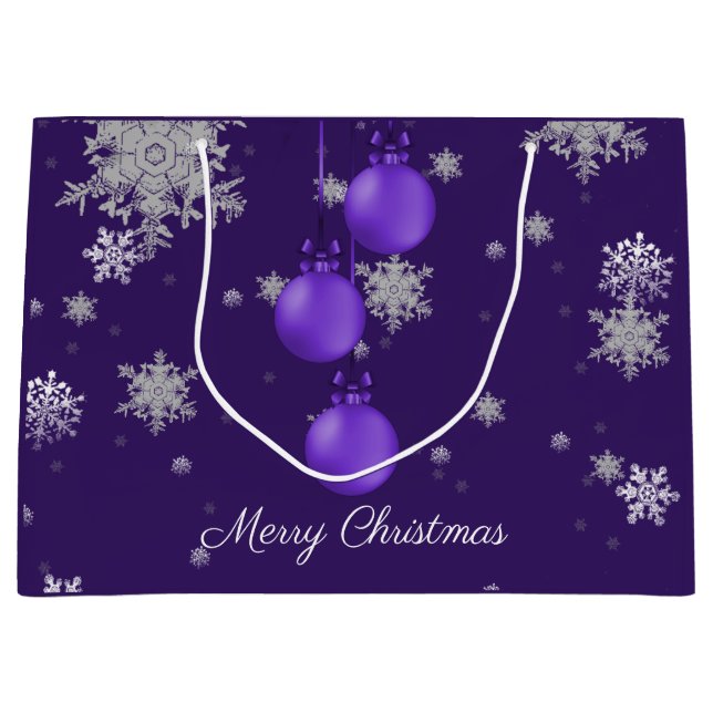 Lila Weihnachtsgeschenke Große Geschenktüte (Vorderseite)