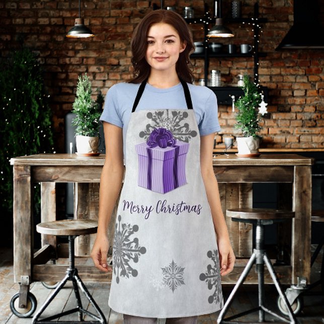 Lila Weihnachtsgeschenke Schürze (Purple Christmas Gift Holiday Apron)