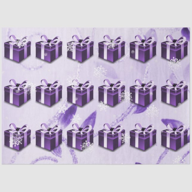 Lila Weihnachtsgeschenkpapier Seidenpapier (Vorderseite)