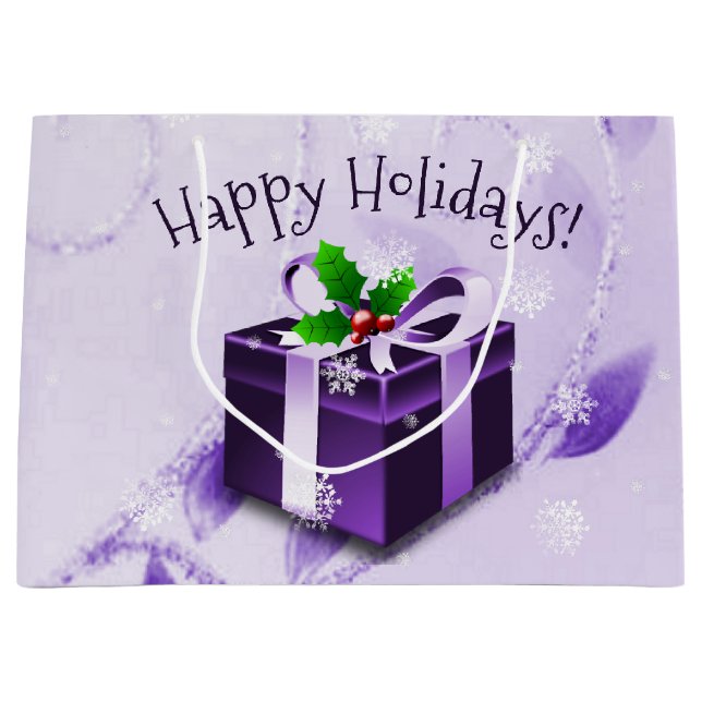 Lila Weihnachtsgeschenktasche Große Geschenktüte (Vorderseite)