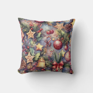 Lila Weihnachtsmotive Kissen