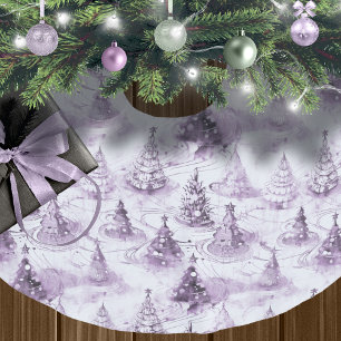 Lila Weihnachtsmuster#3 ID1009 Polyester Weihnachtsbaumdecke