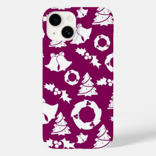 Lila Weihnachtsmuster Case-Mate iPhone 14 Hülle