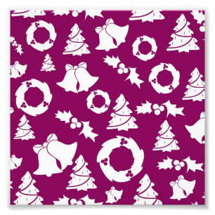 Lila Weihnachtsmuster Fotodruck