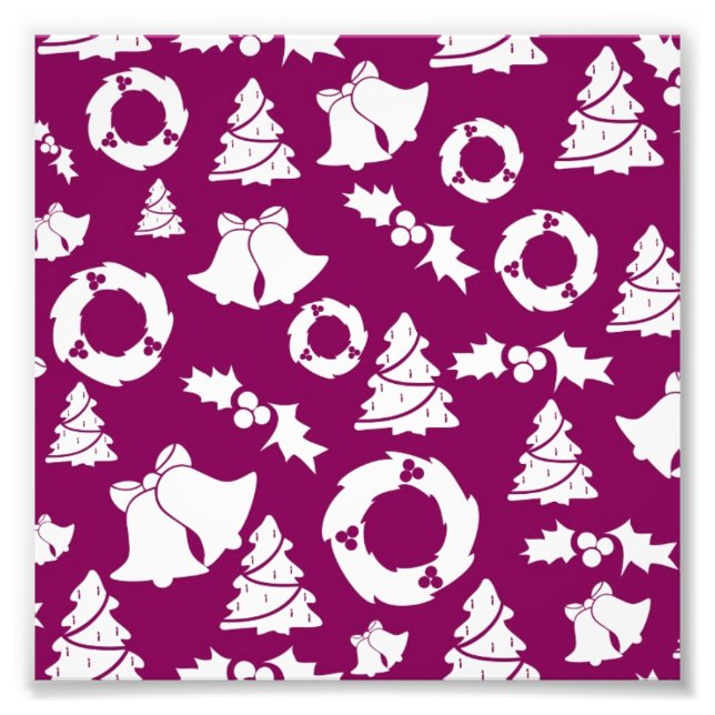 Lila Weihnachtsmuster Fotodruck (Vorne)