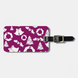 Lila Weihnachtsmuster Gepäckanhänger