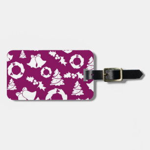 Lila Weihnachtsmuster Gepäckanhänger