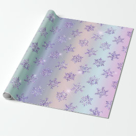 Lila Weihnachtsrosa Snowflake Sparkasse Geschenkpapier