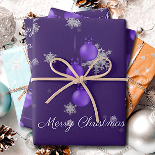 Lila Weihnachtsschmuck-Papierblätter Geschenkpapier Set