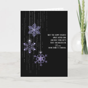 lila Weihnachtsschneeflocken Feiertagskarte