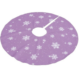 Lila Weihnachtsstars Schneeflocken Wintermuster Polyester Weihnachtsbaumdecke