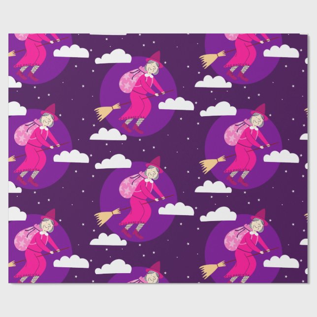 lila Weihnachtswitze, Janna-Broomrider-Spookmas Geschenkpapier (Flach)