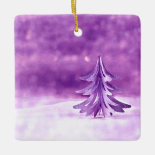 Lila Weihnachtswonderland Keramikornament