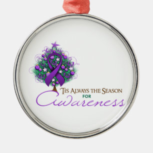 Lila Weihnachtszeit Silbernes Ornament