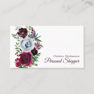 Lila Wein und Grau Trendy Rose Business Cards Visitenkarte