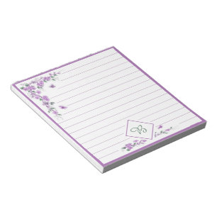 Lila Weinblumen Notizblock