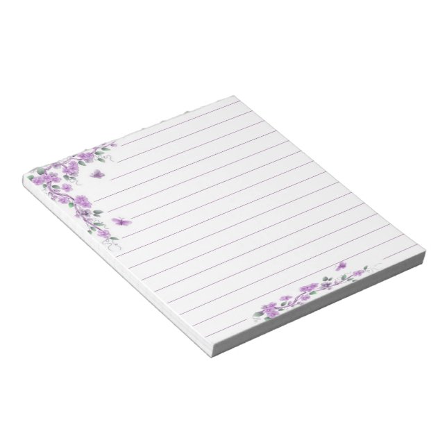 Lila Weinflora Notizblock (angewinkelt)