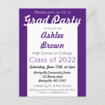 Lila Weiß Grad Party Abschluss