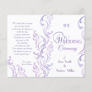 Lila-weiß-Hochzeitsprogramme