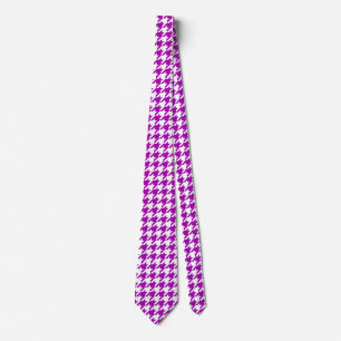 Lila Weiß Houndstooth Karo Krawatte