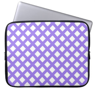 Lila Weiß Karo Diamant Muster Laptopschutzhülle