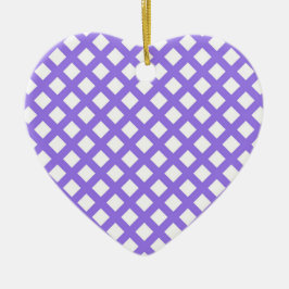 Lila Weiß Karo Diamantmuster Keramik Ornament