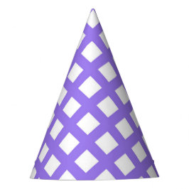Lila Weiß Karo Diamantmuster Partyhütchen