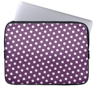 Lila & weiß Polka Dot Laptop-Sieb Laptopschutzhülle