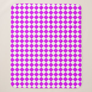 Lila Weiß Schachbrett Diamant Muster Sherpadecke