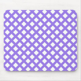 Lila Weiß Schachbrett Diamantmuster Mousepad