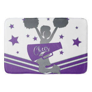 Lila Weiß Silber Sterne Cheer Cheerleading Badematte