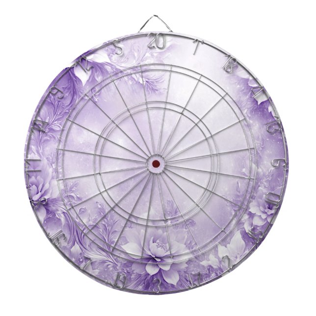 Lila weiße Blume Dartboard Dartscheibe (vorne)
