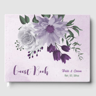 lila weiße Blume Grüne Hochzeit Gästebuch