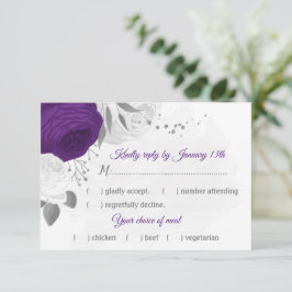 lila weiße Blume RSVP Karte