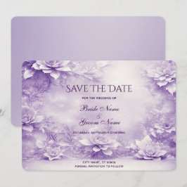 Lila weiße Blume Save the Date