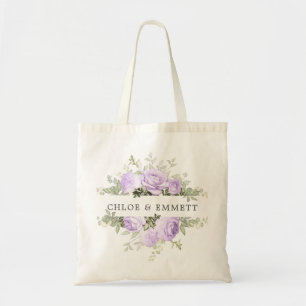 Lila-weiße Blumen-Hochzeitstasche Tragetasche