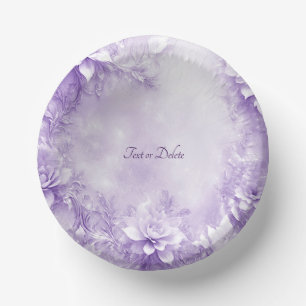Lila weiße Blumen Papier Schalen Pappteller