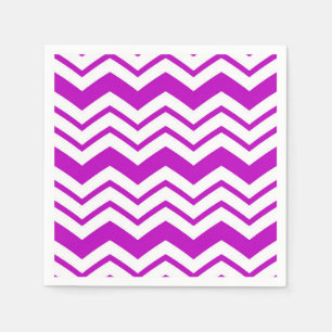Lila-weiße Chevron-Zickzack-Musterdesign Serviette