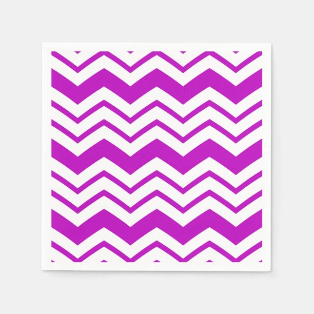 Lila-weiße Chevron-Zickzack-Musterdesign  Serviette (Vorderseite)
