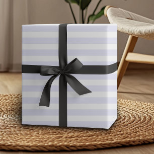 Lila Weiße Einfache Horizale Streifen Geschenkpapier