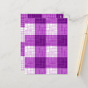 Lila-weiße, fett karierte Karo-Design  Postkarte