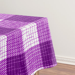 Lila-weiße, fett karierte Karo-Design  Tischdecke