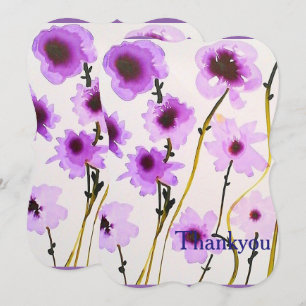 Lila weiße Floral elegante Brautparty Einladung