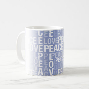 Lila Weiße Frieden Liebe Kaffeetasse