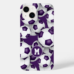 Lila weiße Fußballmannschaft färbt Sportmuster Case-Mate iPhone 14 Hülle