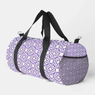 Lila Weiße Geometrische Nahtlose Muster Duffle Bag