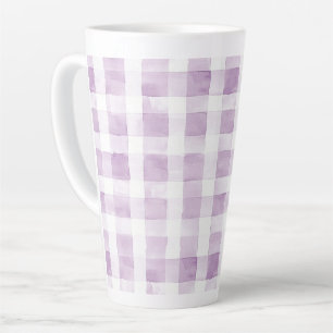 Lila Weiße Karierte Streifen Milchtasse